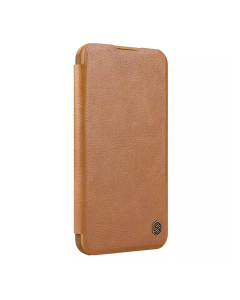 Maska za iPhone 16 Pro braon na preklop Nillkin Qin Prop - 513505