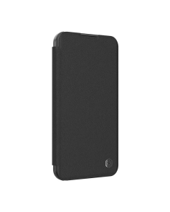 Maska za iPhone 16 Pro (Plain Leather) na preklop Nillkin Qin Prop crna - 513506
