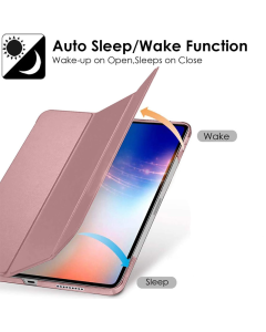 Maska za Samsung Tab A9 Plus/ X210 na preklop Tablet Stripes roze zlatna - 611463