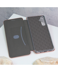 Maska za Samsung A14 4G/ A145R/ A14 5G/ A146B na preklop Teracell Flip Premium roze zlatna