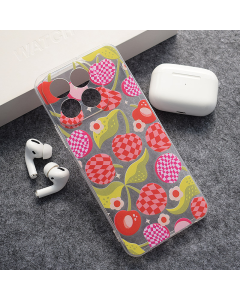 Maska za Honor X6c Checkered Cherries Nanobit Print - 621060