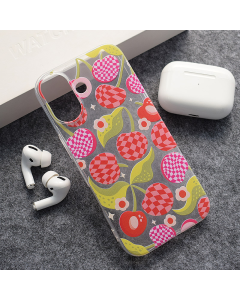 Maska za iPhone 17 Checkered Cherries Nanobit Print - 621069