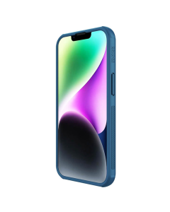 Maska za iPhone 14 (sa otvoro za logo) Nillkin Super Frosted Shield Pro plava - 604374