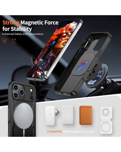 Maska za iPhone 17 Pro Ring Armor Mag Case crna