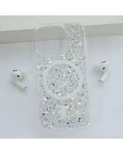 Maska za iPhone 13 Pro Shine Shimmer Mag Case srebrna - 610833