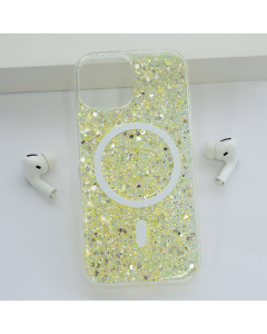 Maska za iPhone 14 Shine Shimmer Mag Case žuta - 610844