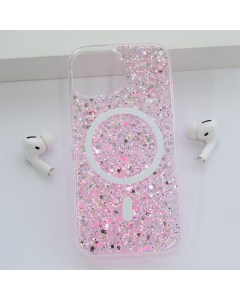 Maska za iPhone 15 Shine Shimmer Mag Case roze - 610855