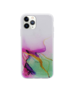 Maska za iPhone 12 Pro Max Water Spark transparent pink-zelena