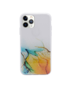 Maska za iPhone 12 Pro Max Water Spark transparent zlatno-plava - 046501