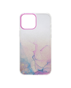 Maska za iPhone 13 Pro Water Spark transparent pink-zlatna - 056400