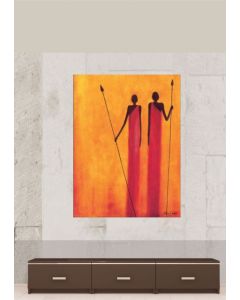 DELTA LINEA Uramljena slika Massasais tradition 60x80 cm - 6813
