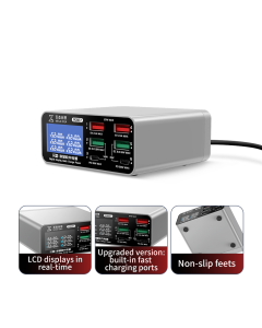 Mega-Idea multifunkcionalni desktop punjač sa PQ687 (87W,Display, Fast charging, 6 port) - 208845