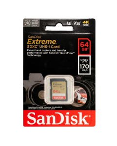 Mem. Kartica SanDisk SDXC 64GB Extreme 170MB/s V30 UHS-I Class 10 U3 V30 - 210476