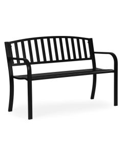 MULTIGARDEN Metalna baštenska klupa 120×50 cm sa naslonom, crna -