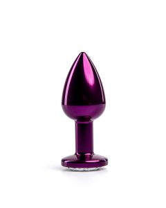 Mali ljubičasti metalni analni dildo sa dijamantom - ft001036
