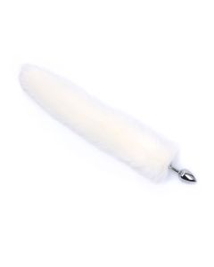 Metalni analni dildo sa belim repom - ft001012