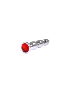 Metalni analni dildo sa crvenim dijamantom 14cm - RL-A74S red