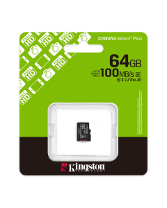 Micro SD kartica Kingston 64GB Canvas Select Plus Class 10UHS-I U1 V10 A1 Read up to 100MB/s