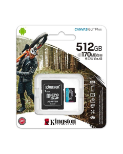Micro SDHC kartica + adapter SDCG3/ 512GB Canvas Go! Plus Kingston HD 4K (170/ 90MBs) - SDCG3-512GB