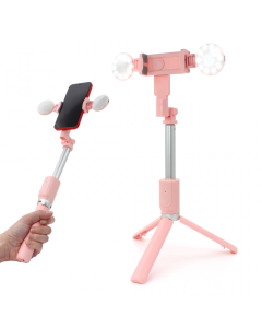 Mini tripod sa LED rasvetom R8 pink - 92206