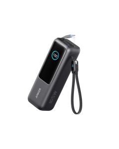 ANKER Power bank 25000mAh, 165W, sa ugrađenim USB-C kablom na izvlačenje, za laptop, crna