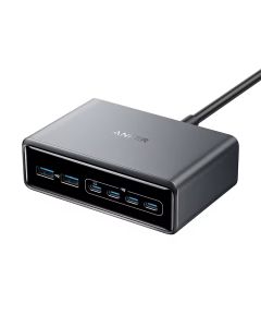 ANKER Punjač Prime 200W, brzi punjač, 6-portova (4x USB-C i 2x USB-A), srebrna