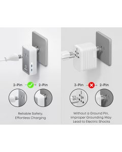 ANKER Nano 20W putni zidni punjač 5-portova (2x USB-A, 2x USB-C, utičnica), beli