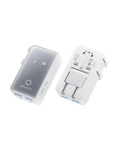 ANKER Punjač Nano 20W, 5-portova (2x USB-A, 2x USB-C, utičnica EU na US, UK, AU i EU), bela