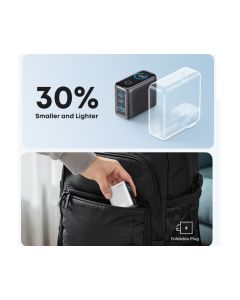 ANKER 100W GaN zidni brzi punjač, 3-porta (2x USB-C i 1x USB-A) sa USB-C M/M kablom, tamno sivi