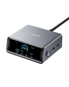 ANKER Punjač Prime 250W, brzi punjač, 6-portova (4x USB-C, 2x USB-A), srebrna
