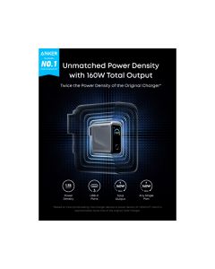 ANKER Prime 160W GaN zidni brzi punjač, 3-porta (3x USB-C) srebrni