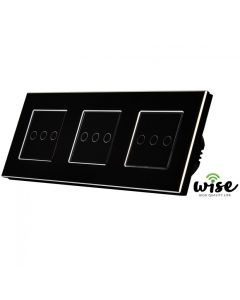 Wise Wifi pametni prekidač 9 tastera - modularni sa 3 modula - aluminijumski panel crni - PMK000066A00000