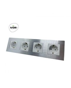 Wise Modularni panel sa 4 utičnice - aluminijumski panel srebrni - PMK000105A00000