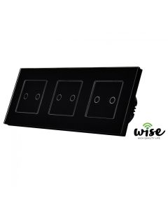 Wise Wifi pametni prekidač 6 tastera - modularni sa 3 modula - stakleni panel crni - PMK000065A00000