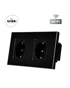 Wise Wifi pametna utičnica, modularna dupla - aluminijumski panel - 16A - PMK000072A00000