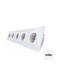 Wise Modularni panel sa 5 utičnica – stakleni panel beli - PMK000163A00000