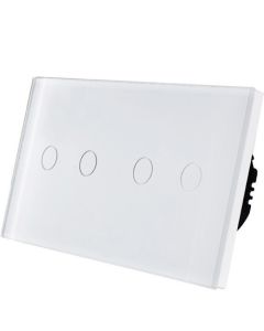 Wise Prekidac na dodir 4 tastera - modularni sa 2 modula - stakleni panel beli - PMK000069A00000
