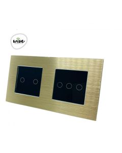 Wise Modularni prekidači – 5 tastera – aluminijumski panel krem - crni - PMK000107A00000