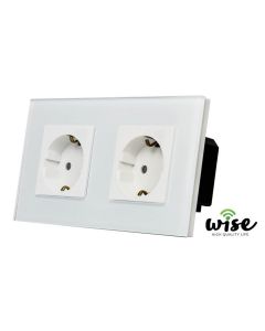 Wise Utičnica modularna dupla 16a - stakleni panel bela - PMK000074A00000