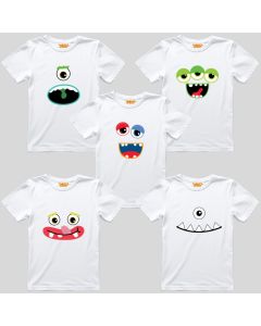 KIDZ by TAMANITZA Dečije bele majice MONSTER 5 kom - SET 2 - Tamanitza1052