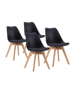 BOLZZ Napoli set 4 stolice black - BOLNAPCHABLCKS