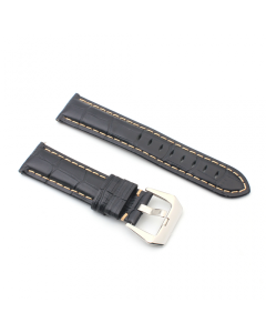 Narukvica elegant relief kozna za smart watch 22mm crna - 91074