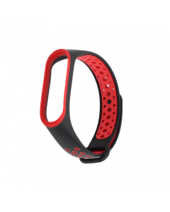 Narukvica za smart watch Xiaomi Mi Band M3/M4 crno crvena - 94670