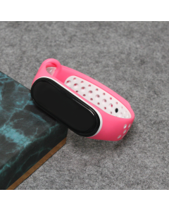 Narukvica za smart watch Xiaomi Mi Band M5/M6 pink bela - 94676