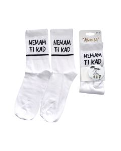 KEVA SI Čarape sa bedžom, Nemam ti kad,  bele 37-41