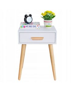 MODERNHOME Noćni stočić 1 fioka deva bela - WYJ-085 WHITE