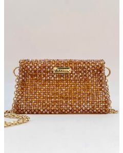 AZIBI Ženska torba od kristalnih perli NOIR mini, braon