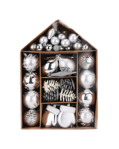 Novogodisnji ukras Lampioni sa novogodisnjim motivima srebrni set