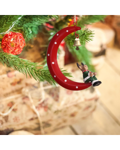 Novogodisnji ukras mesec sa irvasom