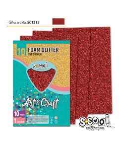 S-COOL Eva pena gliter crvena, set 1/10 sc1215 - NS28545